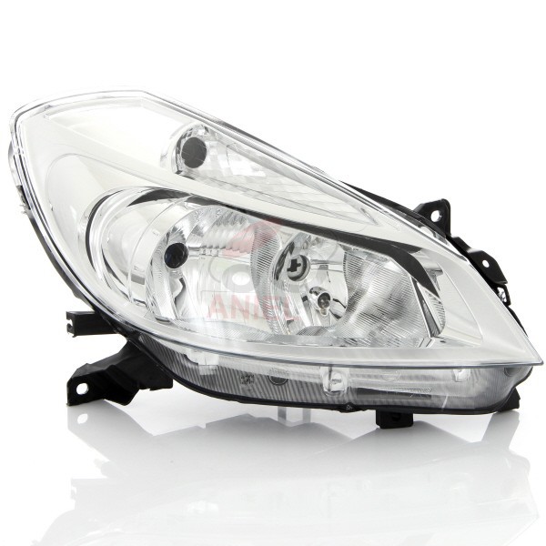 Phare Avant Droit Fond Chromé H7/H7 Pour Renault Clio 3 Phase 2 2009-2012 - Compatible Référence OEM 7701072005