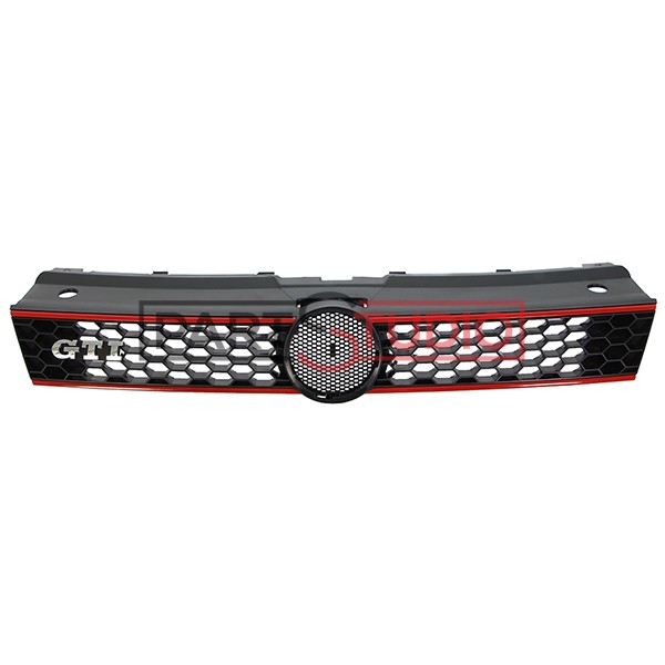Grille de calandre, noire et rouge, modèle gti pour Volkswagen Polo 3/5 ...