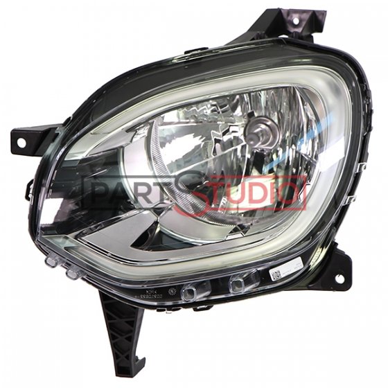 Phares Avant Renault Twingo II 2007-2011 - Noir, H4, Réglage Électrique, Kit Left/Right